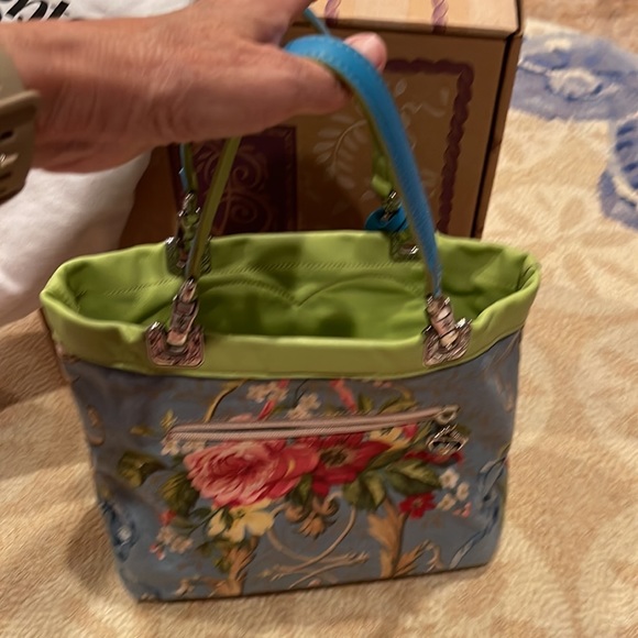 Brighton Jodi reversible leather/fabric small handbag in original bag & box - Picture 8 of 9